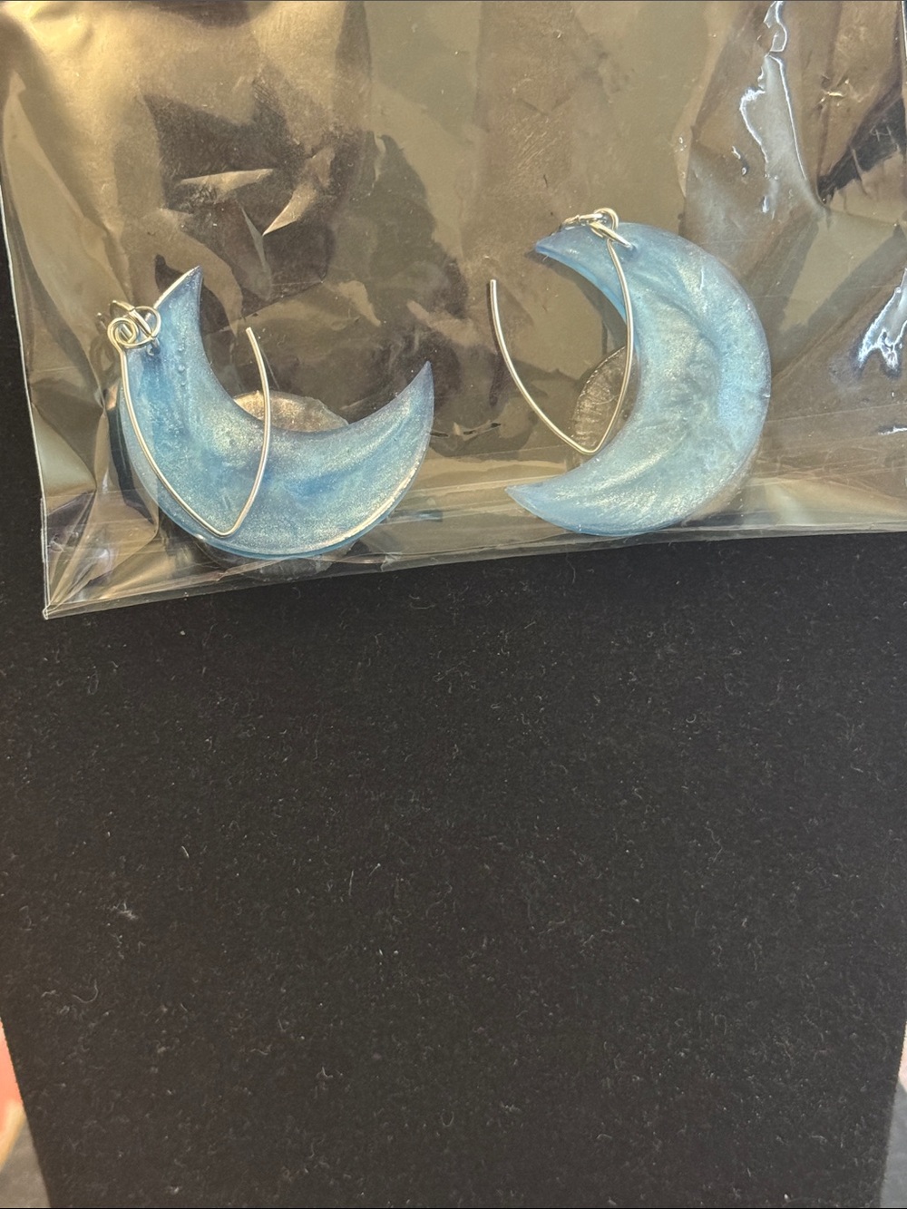 Blue Moon Face Drop Earrings - Picture 3 of 3